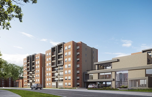 Fachada proyecto vivienda Araucaria