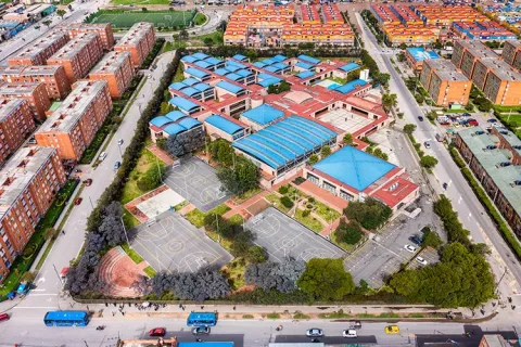 Vista aérea del colegio Chicalá