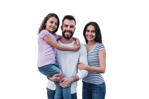 Familia sonriendo