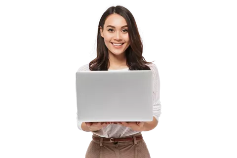 Mujer con computador