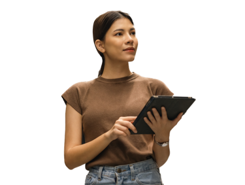 Mujer con su tablet
