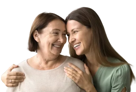Madre e hija felices