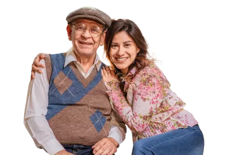 Madre con su abuelo