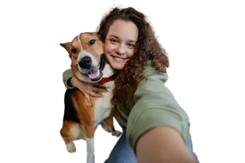 Mujer con su mascota