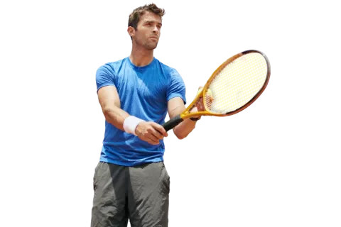 Persona jugando tenis de campo