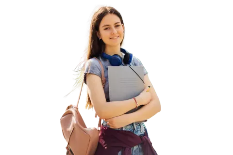 Mujer lista para estudiar