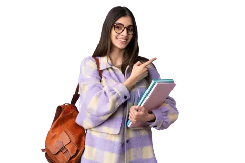 Mujer lista para estudiar