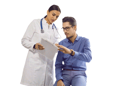 Hombre en consulta medica
