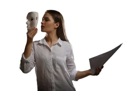 Mujer en clase de teatro