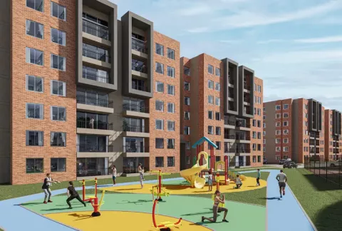 Parte interna del apartamento del proyecto de vivienda Los Nogales