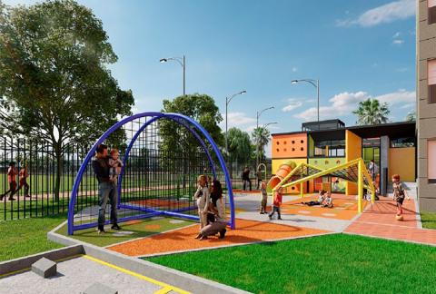 Parte interna del apartamento del proyecto de vivienda Urbania