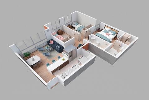 Imagen del plano del apartamento del proyecto de vivienda Citrino