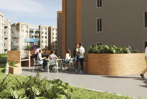 Imagen del plano del apartamento del proyecto de vivienda Pamplona