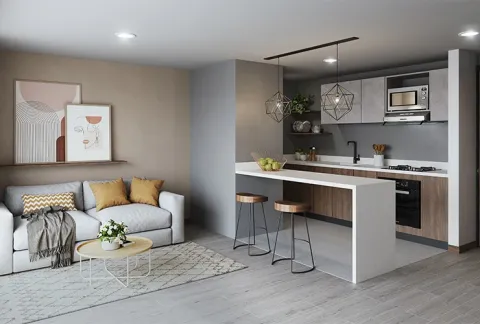 Parte interna del apartamento del proyecto de vivienda Calera Gardens