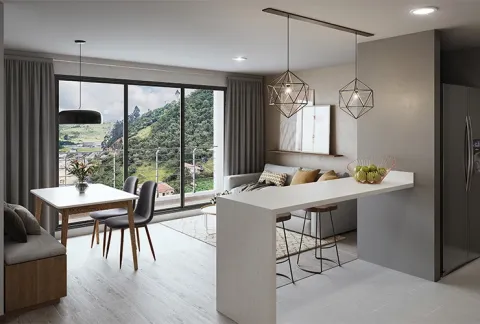 Parte interna del apartamento del proyecto de vivienda Calera Gardens