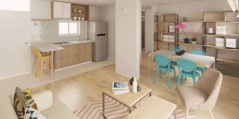 Parte interior del apartamento del proyecto de vivienda Payandé