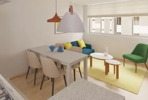 Parte interior del apartamento del proyecto de vivienda Payandé