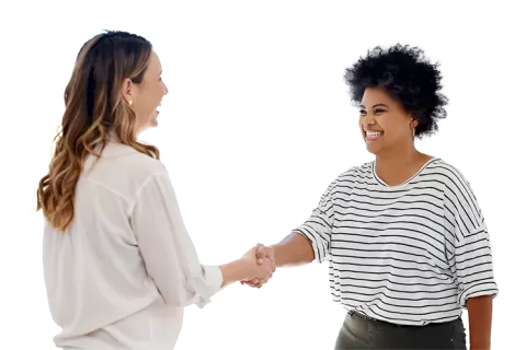 Mujeres dándose la mano