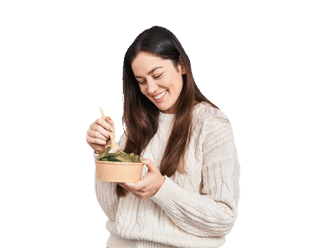 Mujer comiendo sano