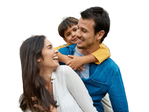 Familia sonriendo
