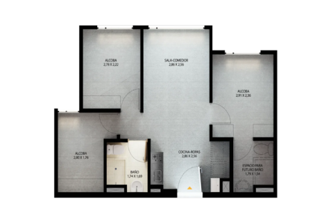 Imagen del plano del apartamento del proyecto de vivienda La arboleda