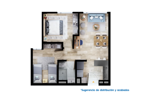 Imagen del plano del apartamento del proyecto de vivienda La arboleda