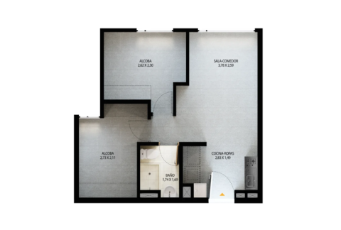 Imagen del plano del apartamento del proyecto de vivienda La arboleda
