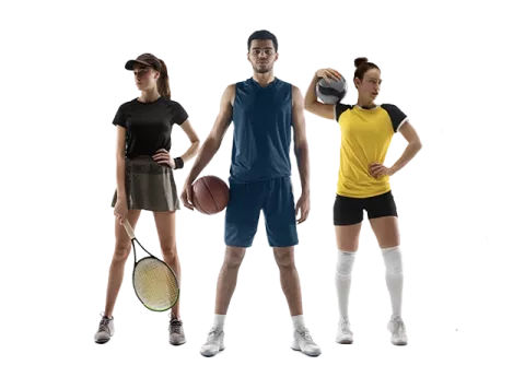 Tres deportistas de alto rendimiento.