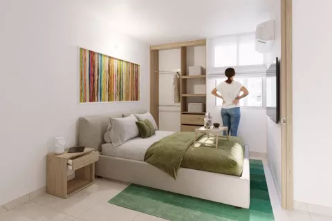 Alcoba principal apartamento tipo A proyecto Samán.