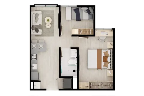 Sugerencia distribución apartamento tipo c