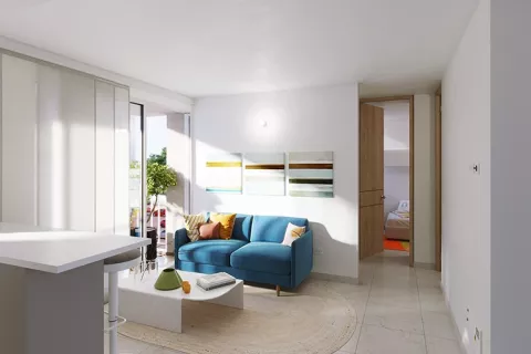 Sala apartamento tipo A proyecto Samán.