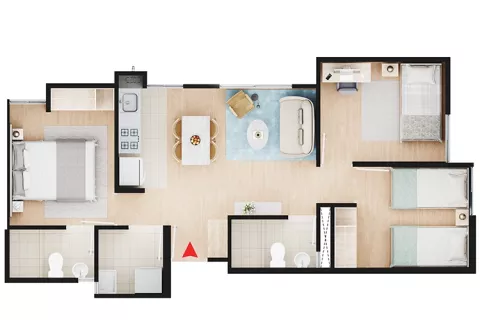 Apartamento tipo A Monguí con acabados