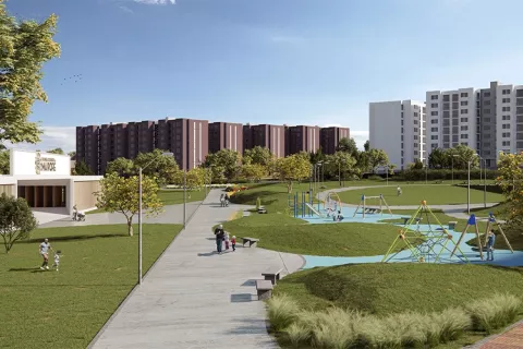 Vista peatonal del Parques Maiporé