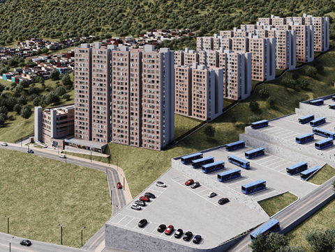 Fachada proyecto de vivienda La Arboleda.