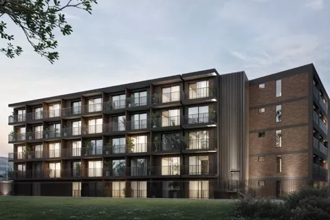 Vista exterior proyecto de vivienda Connect Living.