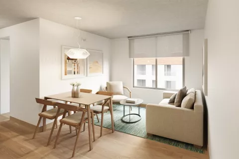 Apartamento proyecto de vivienda La Macarena: sala y comedor.