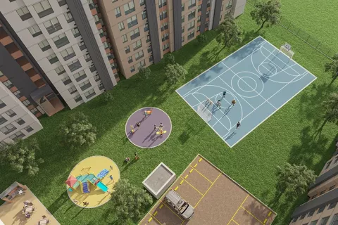 Vista aerea de las zonas deportivas
