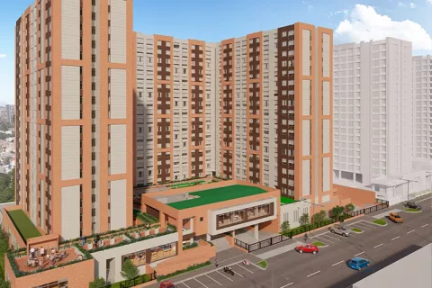 Vista aérea del proyecto de vivienda Baviera Park