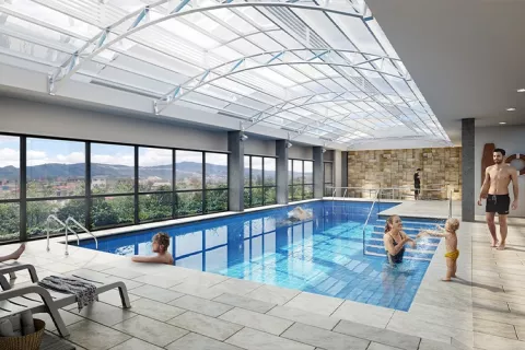 Piscina del proyecto de vivienda Hacienda San José