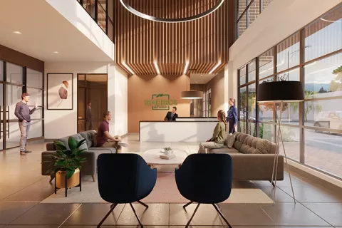 Lobby senderos Fontibón proyecto vivienda Colsubsidio