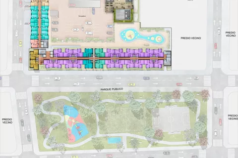 Planta urbana piso 2 proyecto de vivienda Novum Ricaurte