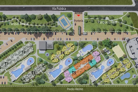 Planta urbana proyecto de vivienda Entrelomas
