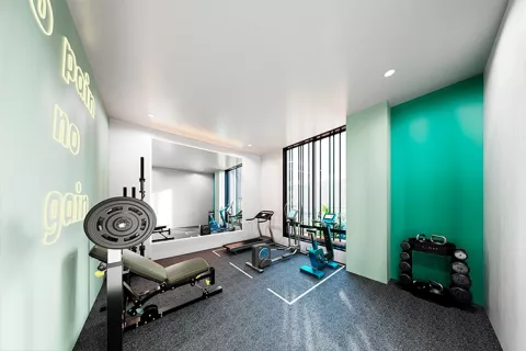 Proyecto de vivienda Karakalí: gimnasio.