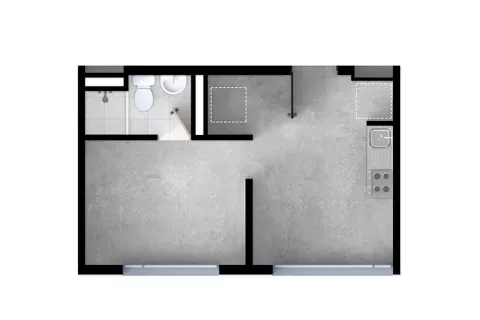 Proyecto de vivienda Karakalí: planta 2 sin acabados.