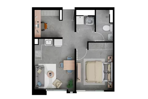 Sugerencia apartamento 36mts proyecto de vivienda Baviera Park