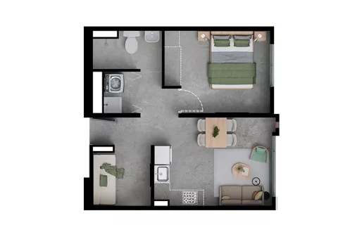 Sugerencia apartamento 36mts proyecto de vivienda Baviera Park