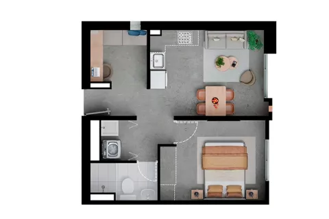 Sugerencia apartamento 36mts proyecto de vivienda Baviera Park