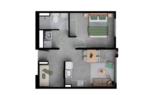 Sugerencia apartamento 36mts proyecto de vivienda Baviera Park