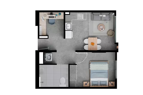 Sugerencia apartamento 36mts proyecto de vivienda Baviera Park
