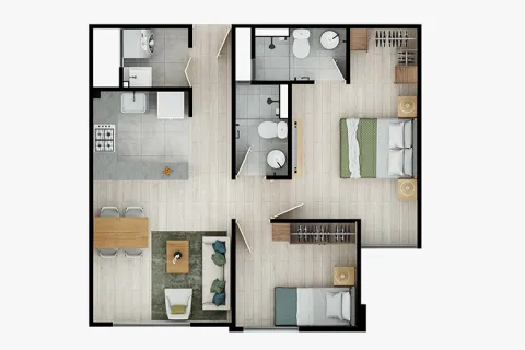 apartamento 50mts con acabados Hacienda San José